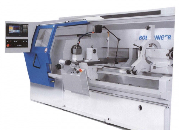 2-axis machine with Heidenhain Dialog Control Spindle bore 120mm, manual tailstock, fixed bezel Turning diameter 1100mm, 2000mm turning length
